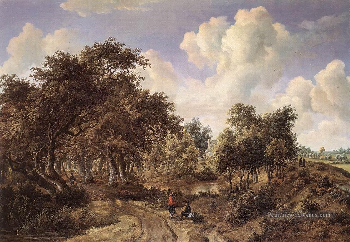 Un paysage boisé 1660 Meindert Hobbema Peintures à l'huile
